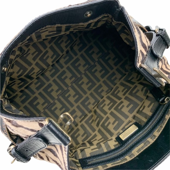 FENDI Zebra-Print Calf Hair Bag Du Jour - Picture 10 of 16